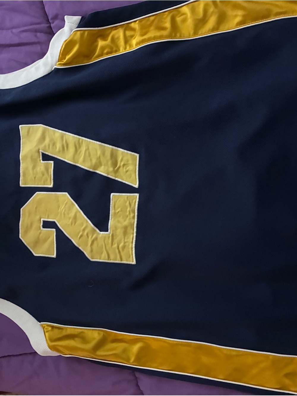 Navy and Gold Number 12 Basketball Jersey - Unbranded
